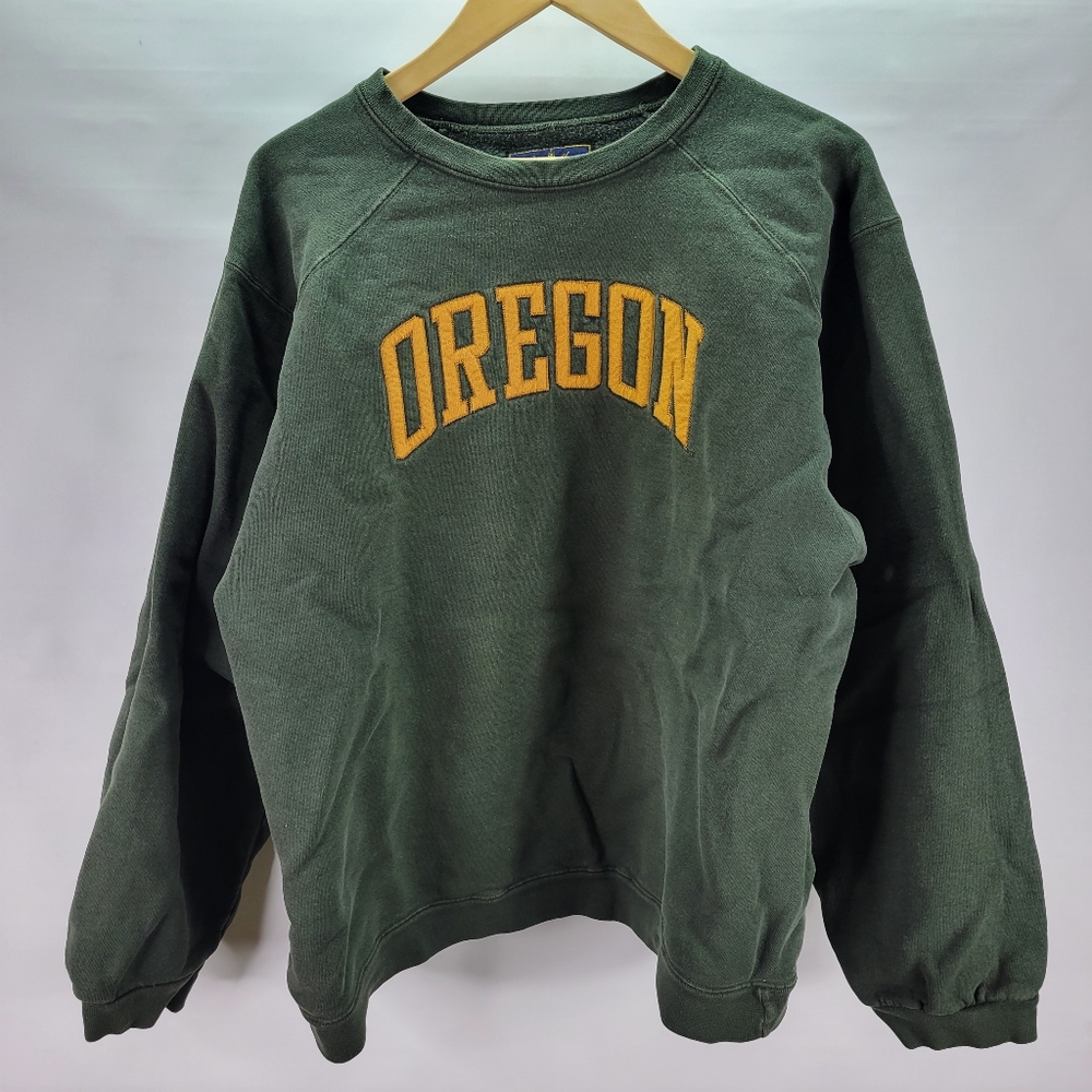 Vintage Further out Oregon Heavy Weight Sweatshirt Green Orange Size Medium